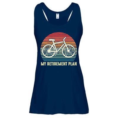Riding a Bike Is My Retirement Plan Vintage Bicycle Rider Ladies Essential Flowy Tank