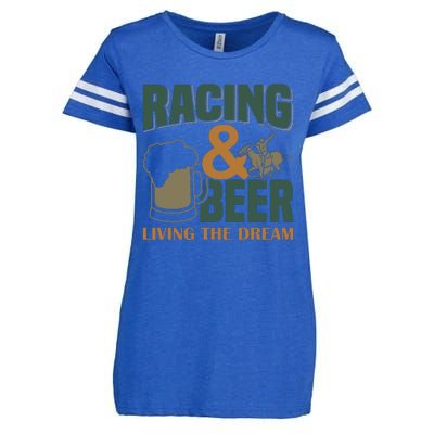 Racing And Beer Living The Dream Enza Ladies Jersey Football T-Shirt