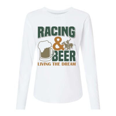 Racing And Beer Living The Dream Womens Cotton Relaxed Long Sleeve T-Shirt