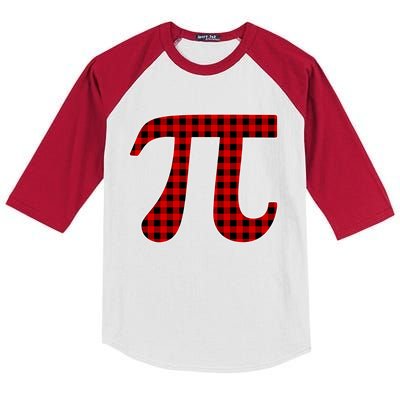 Red And Black Pi Printed Tees National Pi Day Gift Cool Gift Kids Colorblock Raglan Jersey