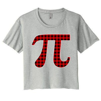 Red And Black Pi Printed Tees National Pi Day Gift Cool Gift Women's Crop Top Tee