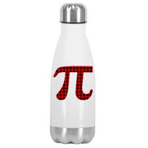 Red And Black Pi Printed Tees National Pi Day Gift Cool Gift Stainless Steel Insulated Water Bottle