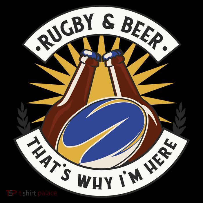Rugby And Beer That's Why I'm Here Drawstring Bag