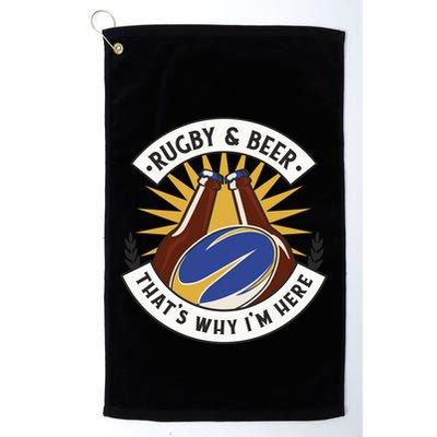 Rugby And Beer That's Why I'm Here Golf Towel