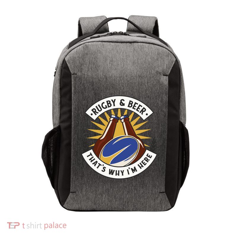 Rugby And Beer That's Why I'm Here Vector Backpack