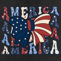 Retro America Bow USA 4th Of July 7 Panel Mesh Trucker Snapback Hat