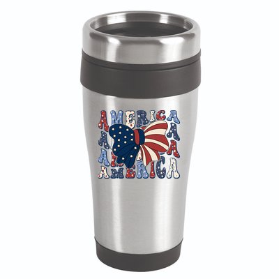 Retro America Bow USA 4th Of July 16oz Travel Tumbler