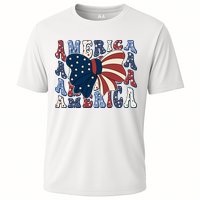 Retro America Bow USA 4th Of July Cooling Performance Crew T-Shirt