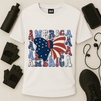 Retro America Bow USA 4th Of July Cooling Performance Crew T-Shirt