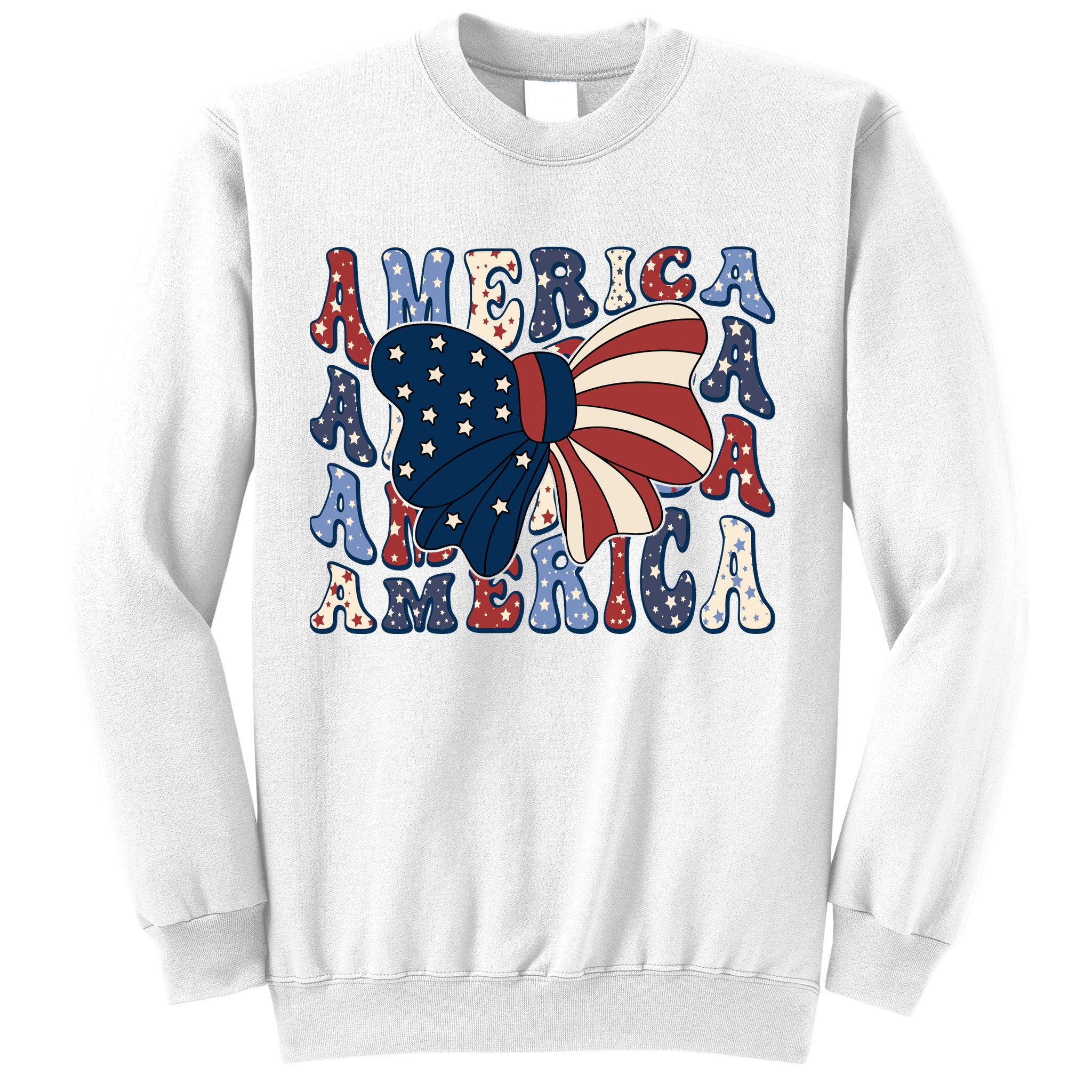 Retro America Bow USA 4th Of July Sweatshirt