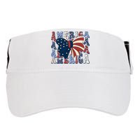 Retro America Bow USA 4th Of July Adult Drive Performance Visor