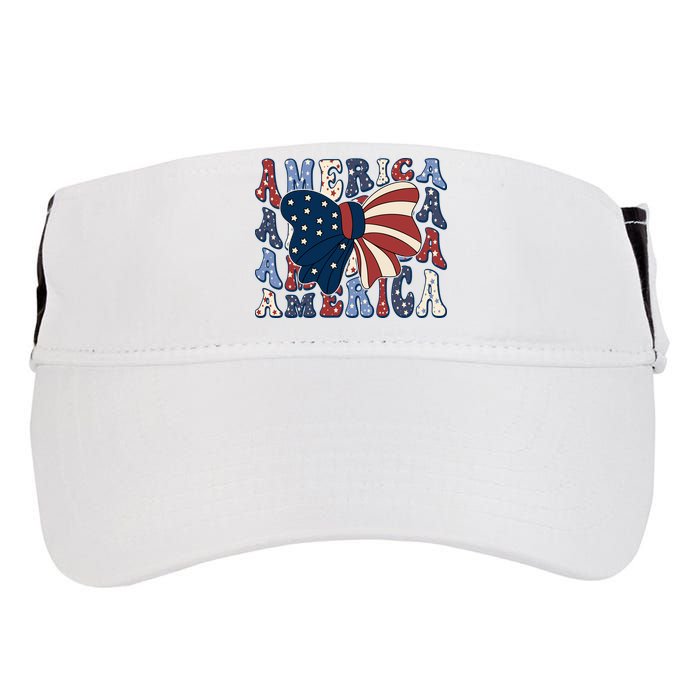 Retro America Bow USA 4th Of July Adult Drive Performance Visor