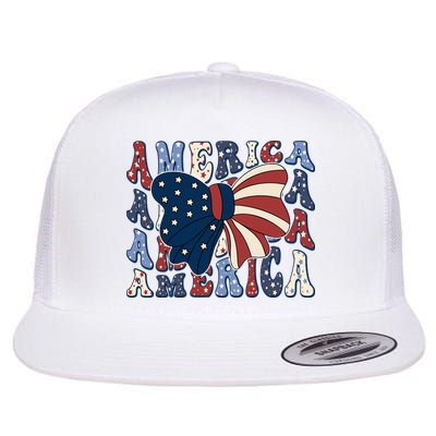 Retro America Bow USA 4th Of July Flatbill Hat