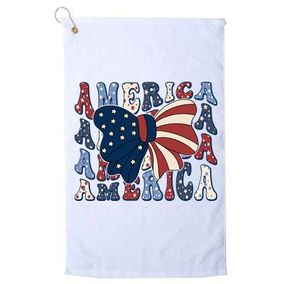 Retro America Bow USA 4th Of July Golf Towel