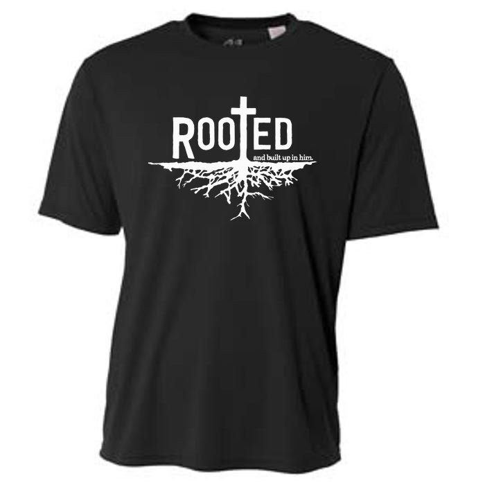 Rooted And Built Up In Him Christian Faith Jesus Christ Cooling Performance Crew T-Shirt