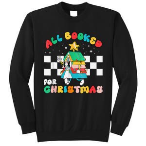 Retro All Booked For Christmas Book Christmas Tree Lights Sweatshirt