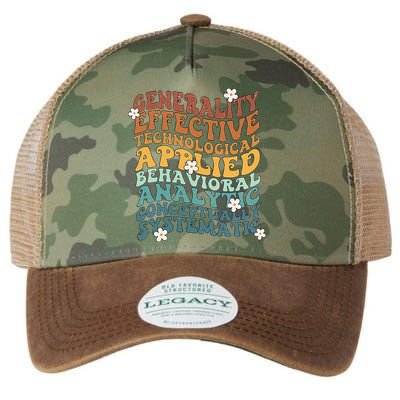 Retro Aba Bcba Pecs 7 Dimensions Of Behavior Aba Therapy Legacy Tie Dye Trucker Hat