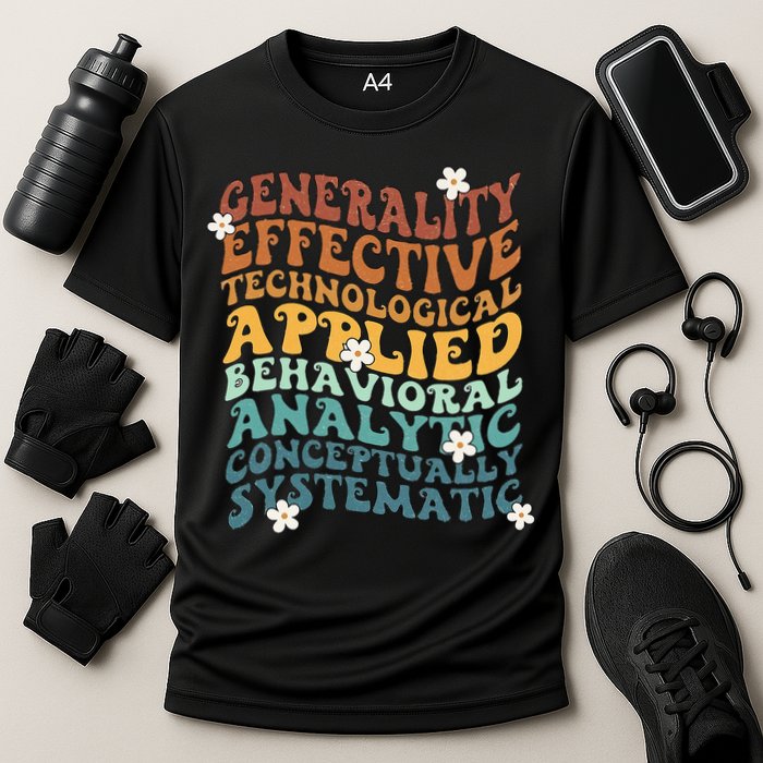 Retro Aba Bcba Pecs 7 Dimensions Of Behavior Aba Therapy Performance Shirt