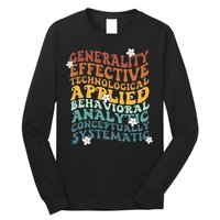 Retro Aba Bcba Pecs 7 Dimensions Of Behavior Aba Therapy Long Sleeve Shirt