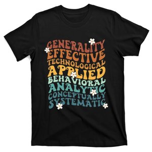 Retro Aba Bcba Pecs 7 Dimensions Of Behavior Aba Therapy T-Shirt