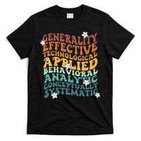 Retro Aba Bcba Pecs 7 Dimensions Of Behavior Aba Therapy T-Shirt