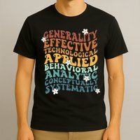 Retro Aba Bcba Pecs 7 Dimensions Of Behavior Aba Therapy T-Shirt