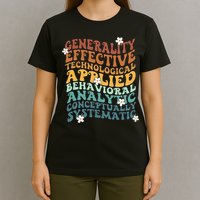 Retro Aba Bcba Pecs 7 Dimensions Of Behavior Aba Therapy T-Shirt