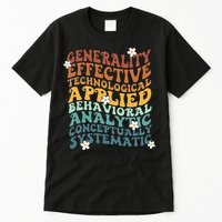 Retro Aba Bcba Pecs 7 Dimensions Of Behavior Aba Therapy Tall T-Shirt