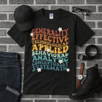 Retro Aba Bcba Pecs 7 Dimensions Of Behavior Aba Therapy Tall T-Shirt