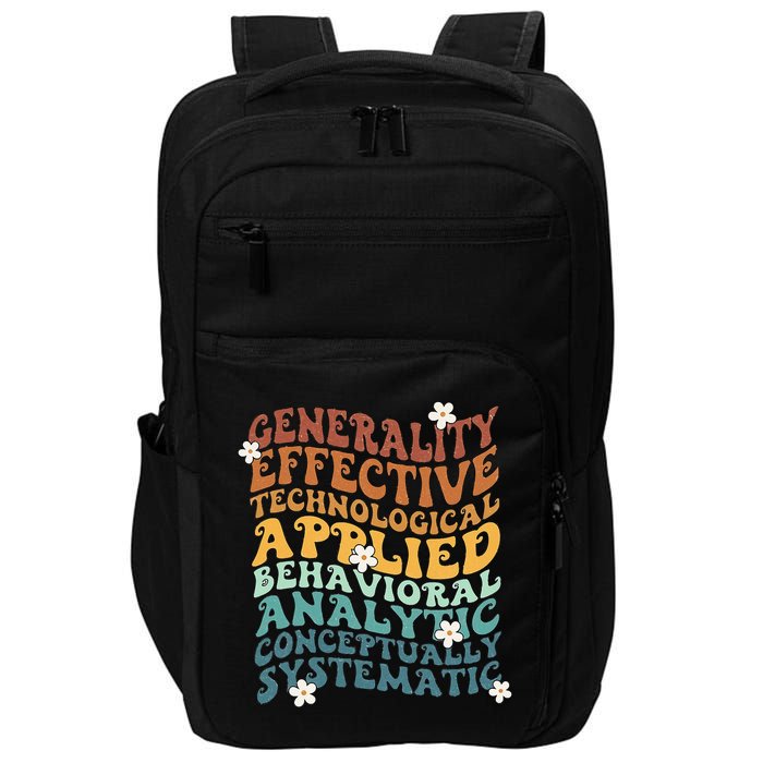 Retro Aba Bcba Pecs 7 Dimensions Of Behavior Aba Therapy Impact Tech Backpack