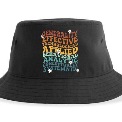 Retro Aba Bcba Pecs 7 Dimensions Of Behavior Aba Therapy Sustainable Bucket Hat