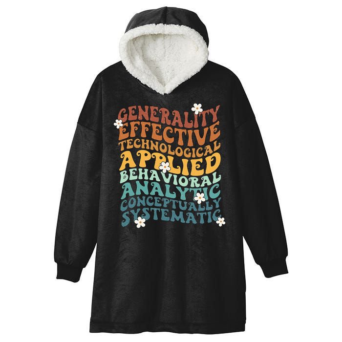 Retro Aba Bcba Pecs 7 Dimensions Of Behavior Aba Therapy Hooded Wearable Blanket
