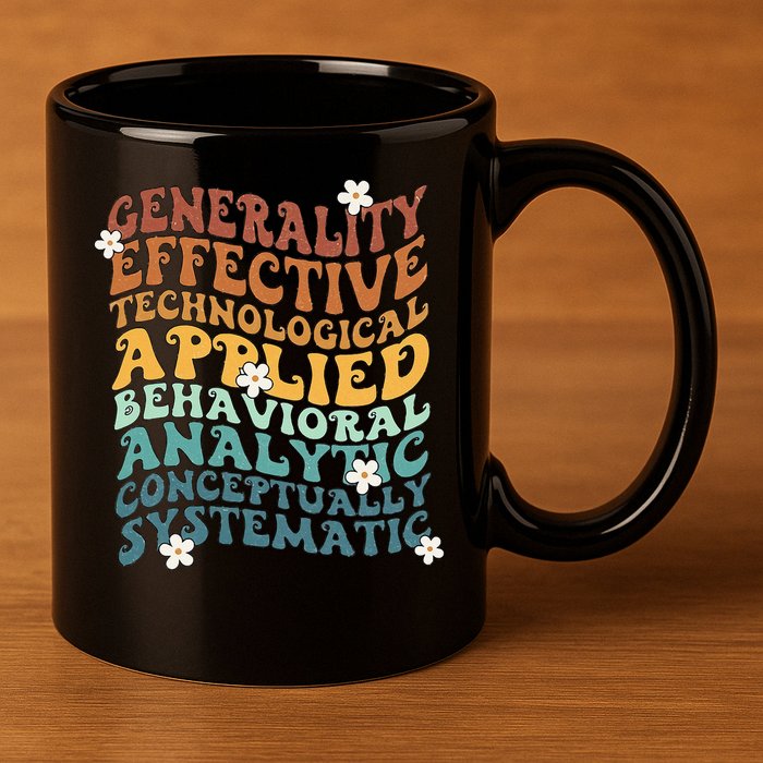 Retro Aba Bcba Pecs 7 Dimensions Of Behavior Aba Therapy 11oz C Handle Ceramic Mug