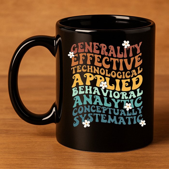 Retro Aba Bcba Pecs 7 Dimensions Of Behavior Aba Therapy 11oz C Handle Ceramic Mug