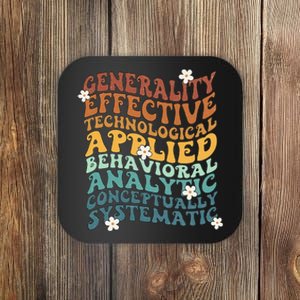 Retro Aba Bcba Pecs 7 Dimensions Of Behavior Aba Therapy Coaster