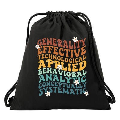 Retro Aba Bcba Pecs 7 Dimensions Of Behavior Aba Therapy Drawstring Bag