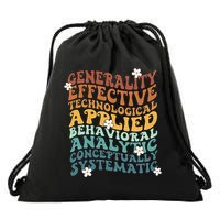 Retro Aba Bcba Pecs 7 Dimensions Of Behavior Aba Therapy Drawstring Bag