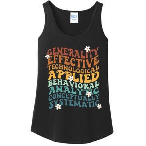 Retro Aba Bcba Pecs 7 Dimensions Of Behavior Aba Therapy Ladies Essential Tank