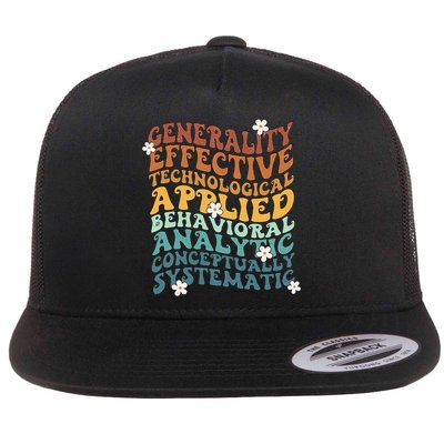 Retro Aba Bcba Pecs 7 Dimensions Of Behavior Aba Therapy Flatbill Hat