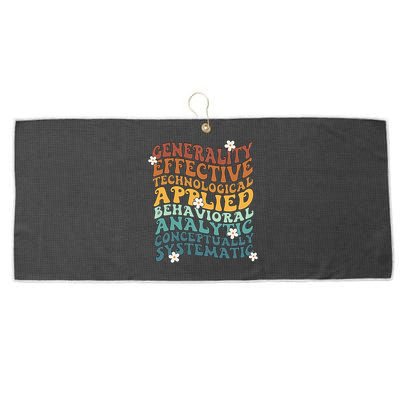 Retro Aba Bcba Pecs 7 Dimensions Of Behavior Aba Therapy Large Microfiber Waffle Golf Towel
