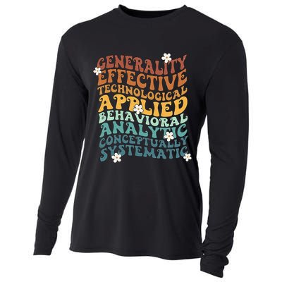 Retro Aba Bcba Pecs 7 Dimensions Of Behavior Aba Therapy Cooling Performance Long Sleeve Crew