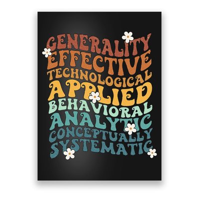 Retro Aba Bcba Pecs 7 Dimensions Of Behavior Aba Therapy Poster