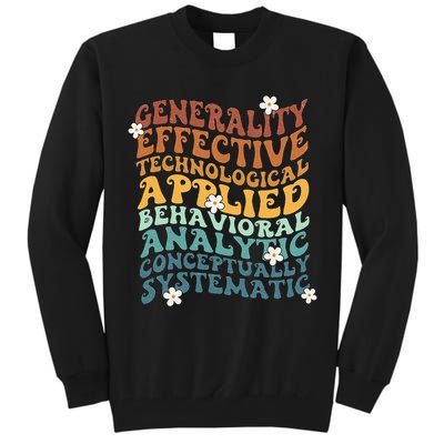 Retro Aba Bcba Pecs 7 Dimensions Of Behavior Aba Therapy Tall Sweatshirt