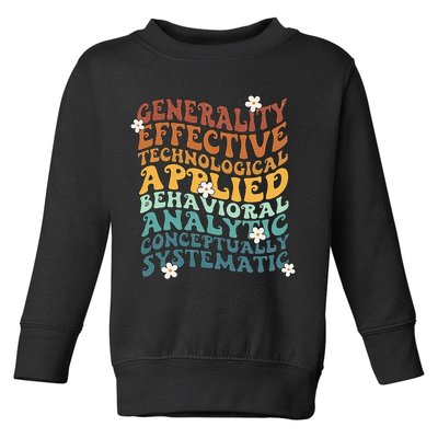 Retro Aba Bcba Pecs 7 Dimensions Of Behavior Aba Therapy Toddler Sweatshirt