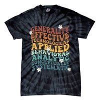 Retro Aba Bcba Pecs 7 Dimensions Of Behavior Aba Therapy Tie-Dye T-Shirt