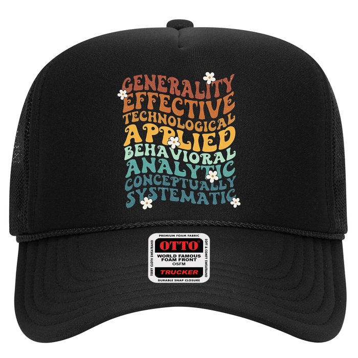 Retro Aba Bcba Pecs 7 Dimensions Of Behavior Aba Therapy Trucker Hat