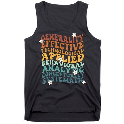 Retro Aba Bcba Pecs 7 Dimensions Of Behavior Aba Therapy Tank Top
