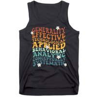 Retro Aba Bcba Pecs 7 Dimensions Of Behavior Aba Therapy Tank Top