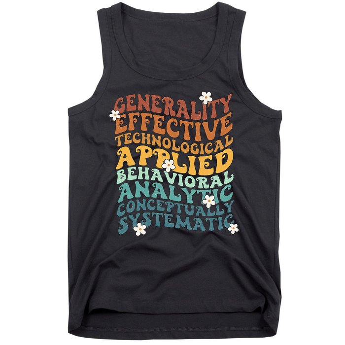 Retro Aba Bcba Pecs 7 Dimensions Of Behavior Aba Therapy Tank Top