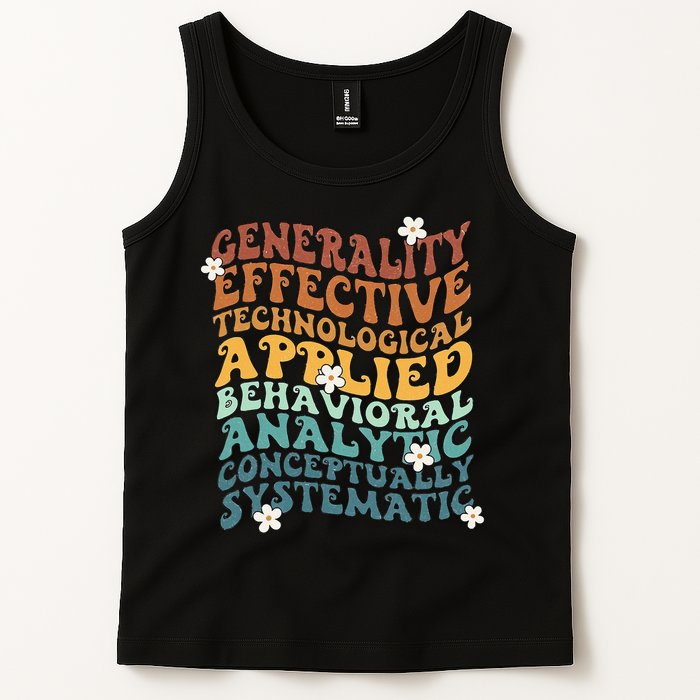 Retro Aba Bcba Pecs 7 Dimensions Of Behavior Aba Therapy Tank Top